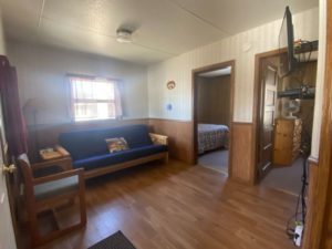 Cottage 7 living room and bedroom doors