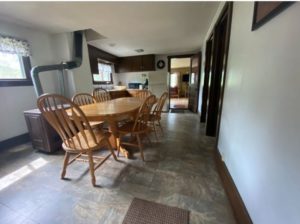 Gray Lakeshort Cottage kitchen and dining table